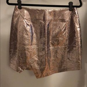Rose gold mini skirt